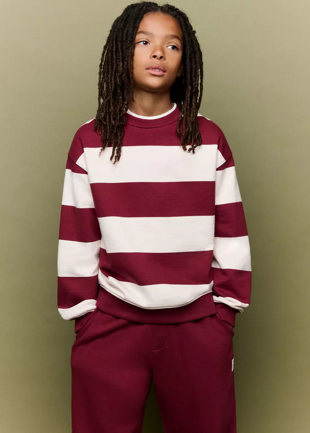 Sweat-shirt coton rayures, MANGO KIDS