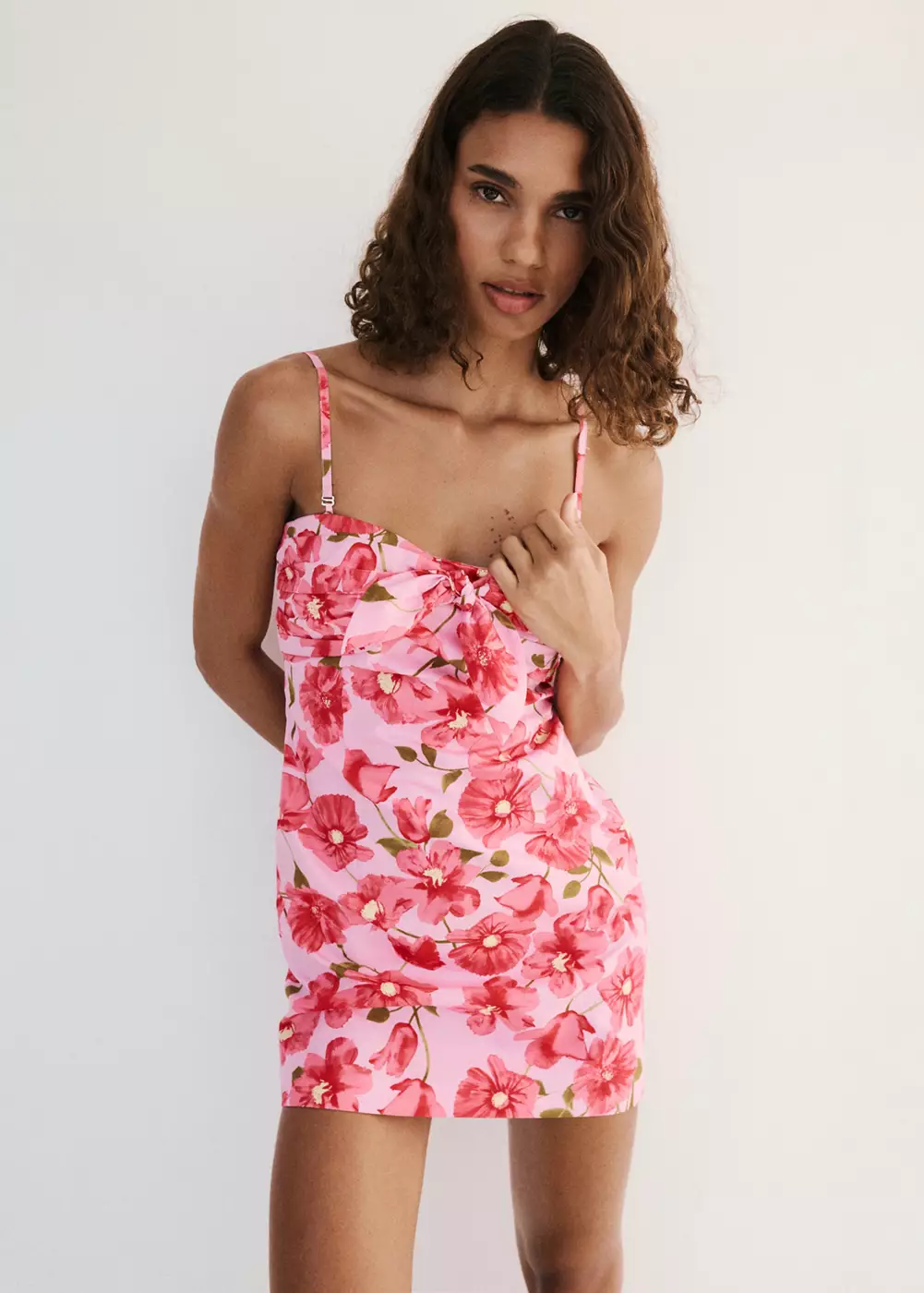 Robe à fleurs nœud, MANGO