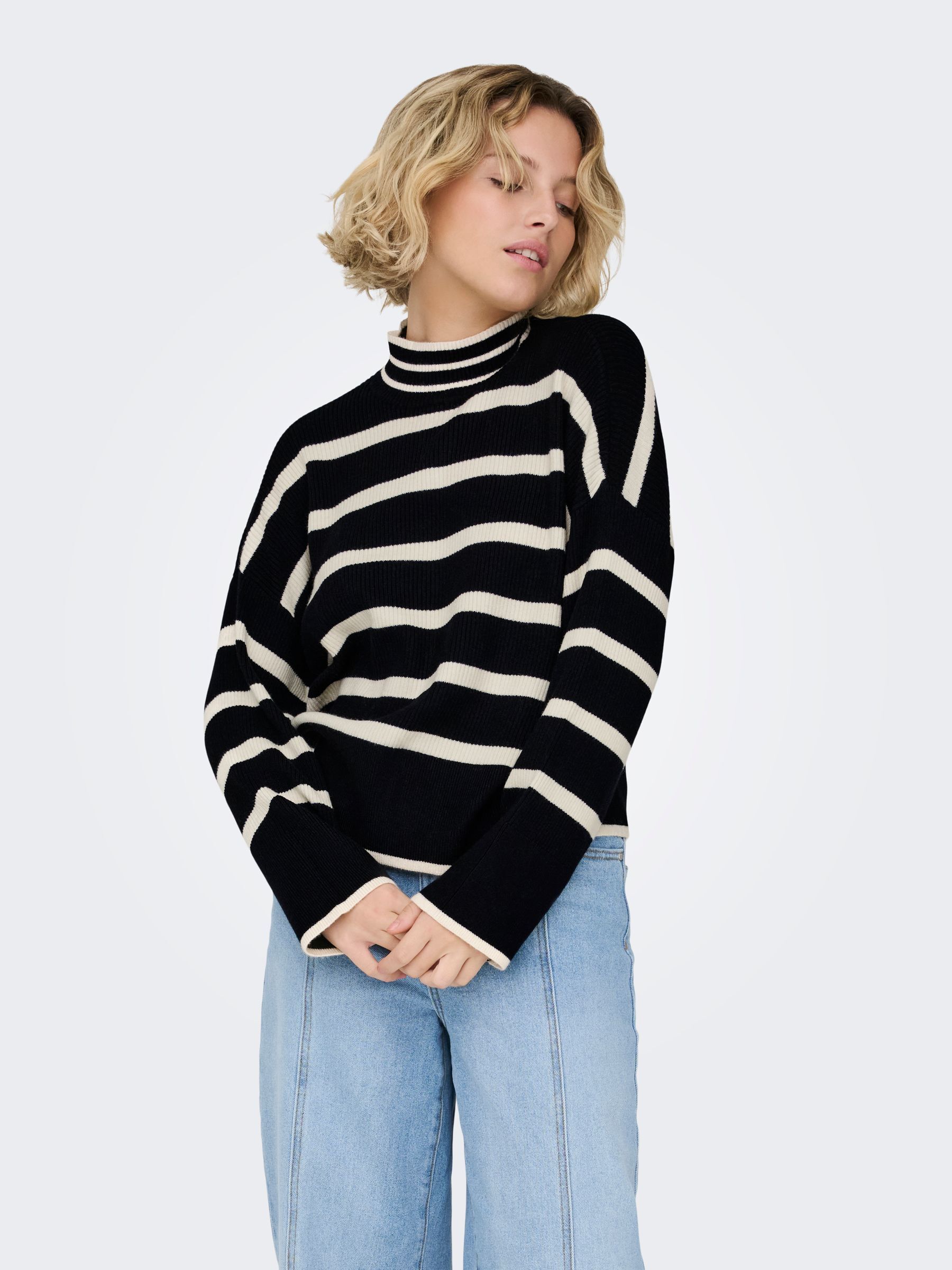 Pull col montant rayé, ONLY