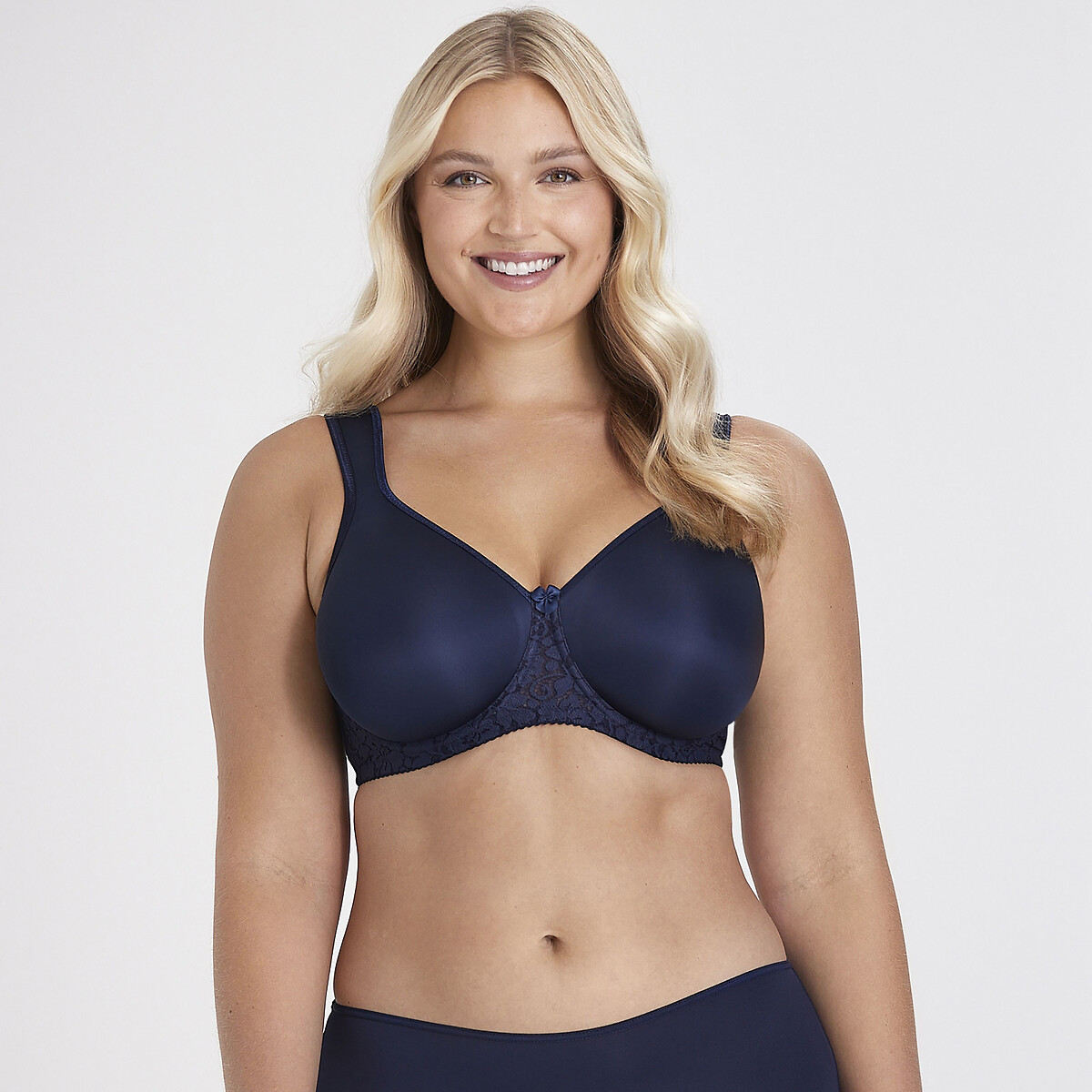 Smooth Lacy Underwired Bra Navy Miss Mary Of Sweden La Redoute