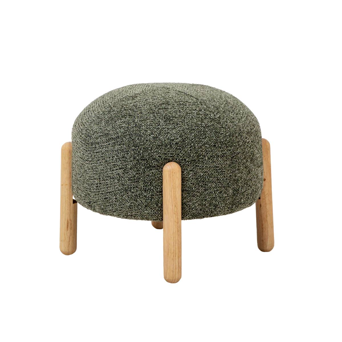 Petit tabouret en tissu bouclette NÉRIO, MADE IN MEUBLES 