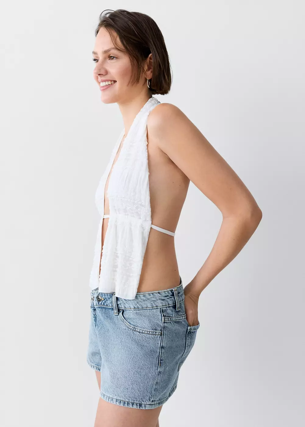 Mini short à taille croisée, MANGO TEEN