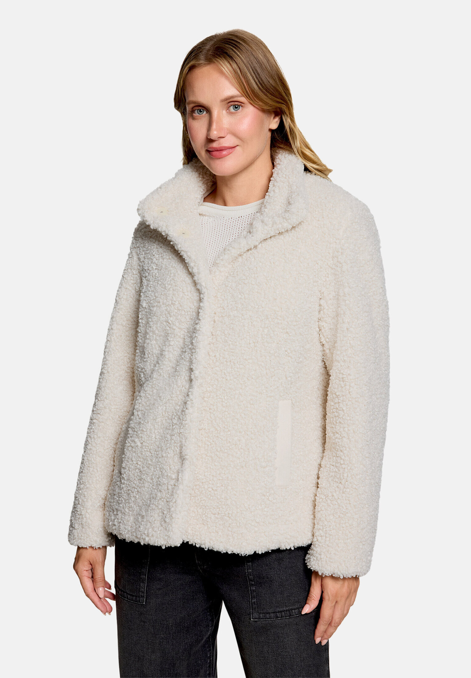 Veste en peluche à col droit, BETTY & CO