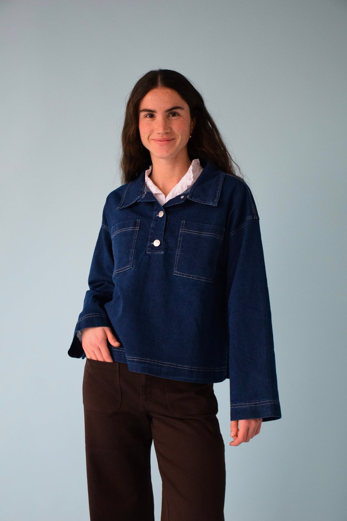 Polo en jean manches longues NOA, MINDTRAVELER