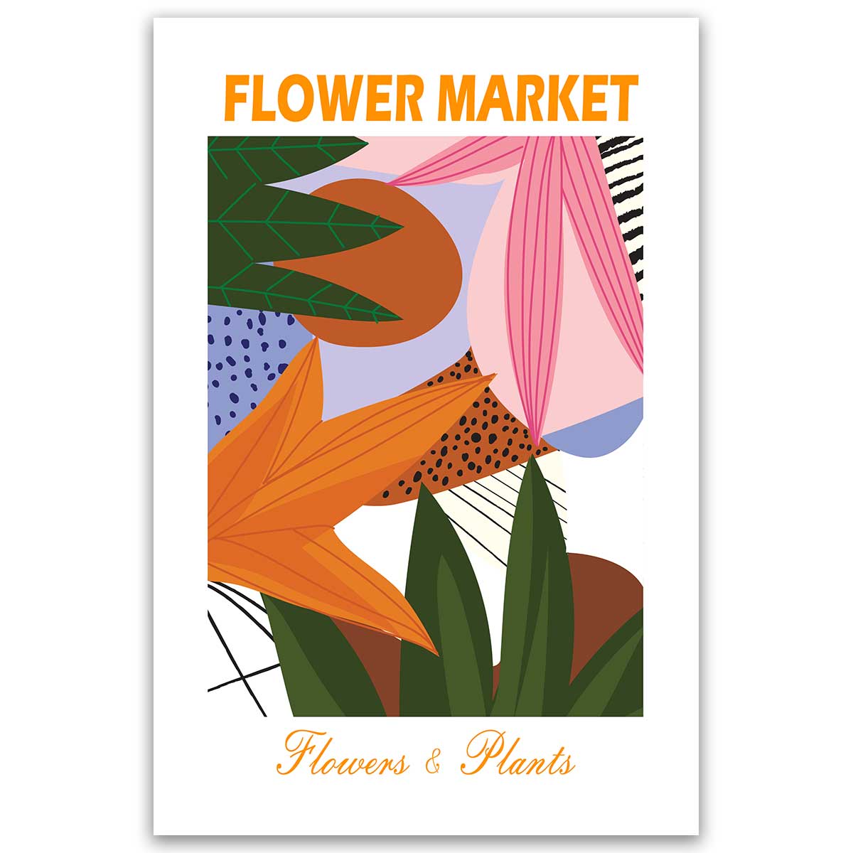 Tableau Matisse fleurs colorées abstraites, HEXOA