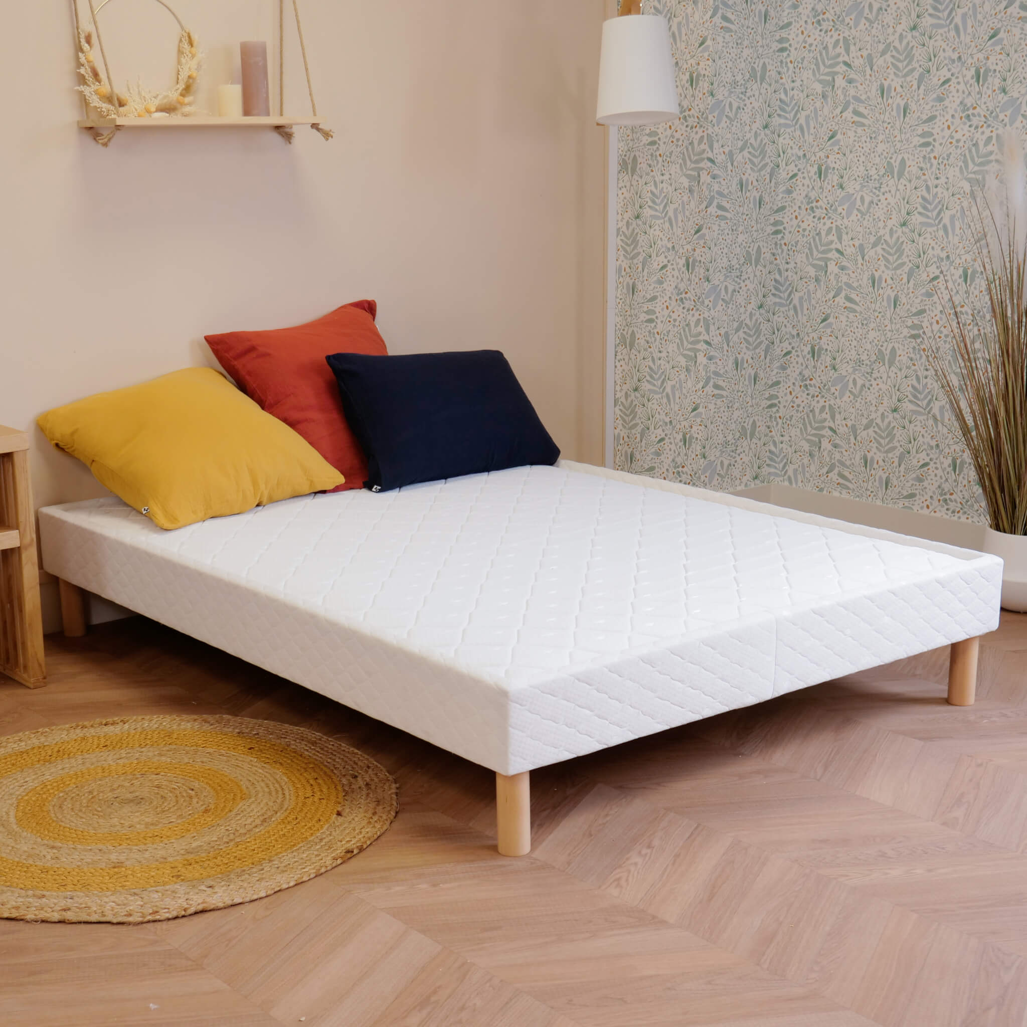 Sommier cuvette tapissier ressorts 17cm, TERRE DE NUIT