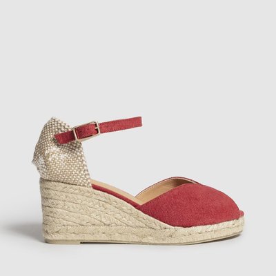 Bianca Canvas Wedge Espadrilles with Peep Toe and Strap Fastening CASTANER