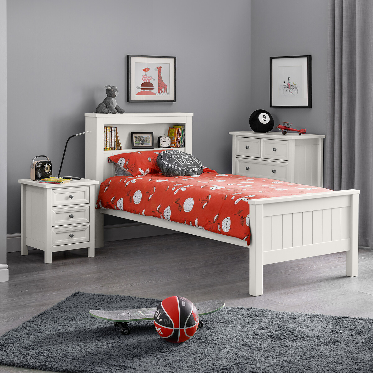 Savannah Shaker Single Bed with Bookcase Headboard, SO'HOME