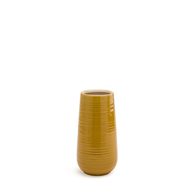 Jarrón de cerámica esmaltada Al. 29,5 cm, Mikoly ámbar <span itemprop=