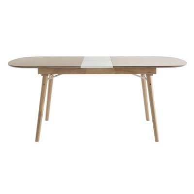 Table extensible rallonges intégrées rectangulaire en bois foncé noyer L150-180 cm SHELDON MILIBOO