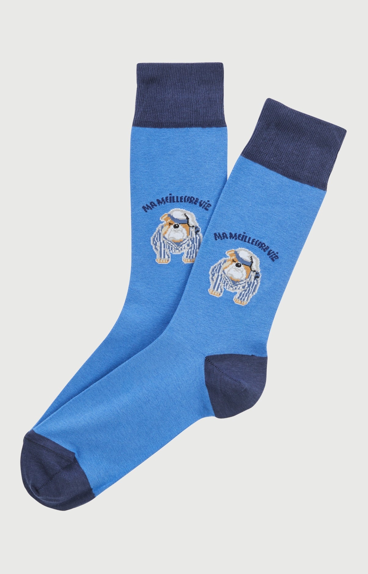 Chaussettes en coton imprimé Ma meilleure vie Bleu, ARTHUR