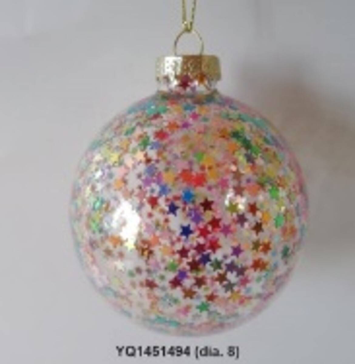 Boule de Noël en verre multicolore à l'intérieur D. 80 mm, FEERIC LIGHTS & CHRISTMAS