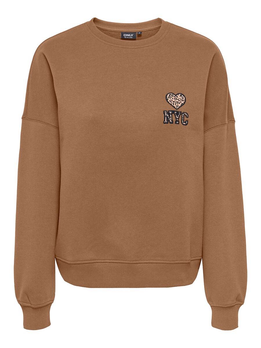 Sweater met ronde hals, hartvorm op de borst, ONLY