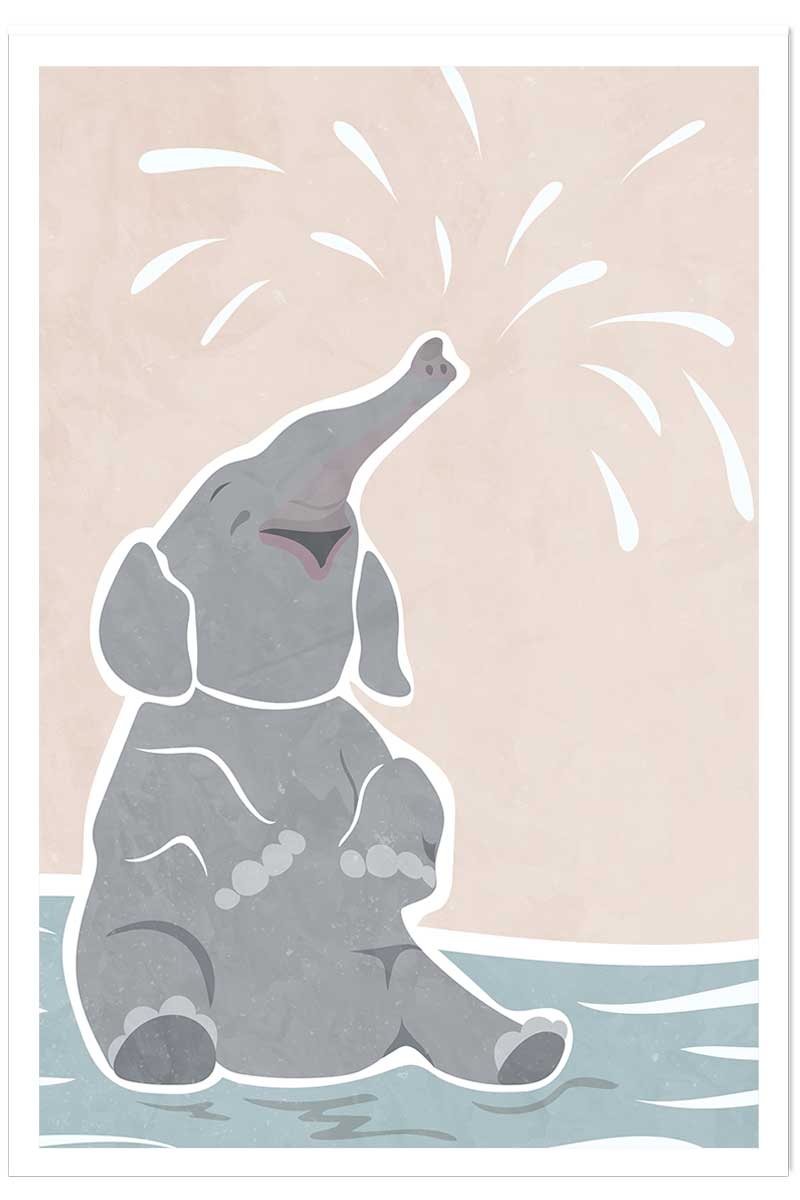 Affiche enfant scandi elephant, HEXOA