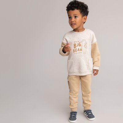 Fleece Bear Outfit in Cotton Mix LA REDOUTE COLLECTIONS