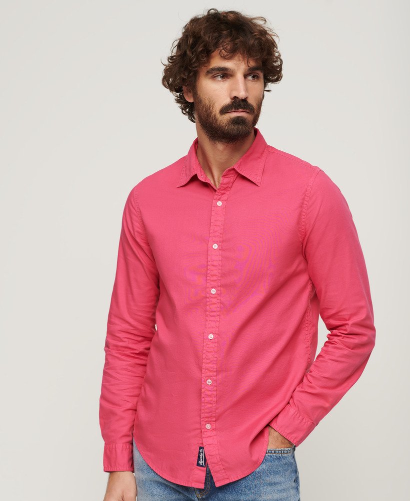 Chemise à manches longues en coton bio surteint, SUPERDRY