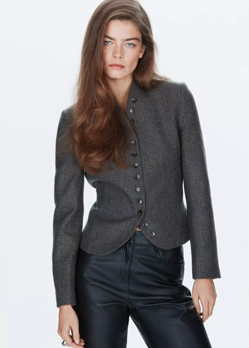 Blazer cintrée pied-de-poule, MANGO