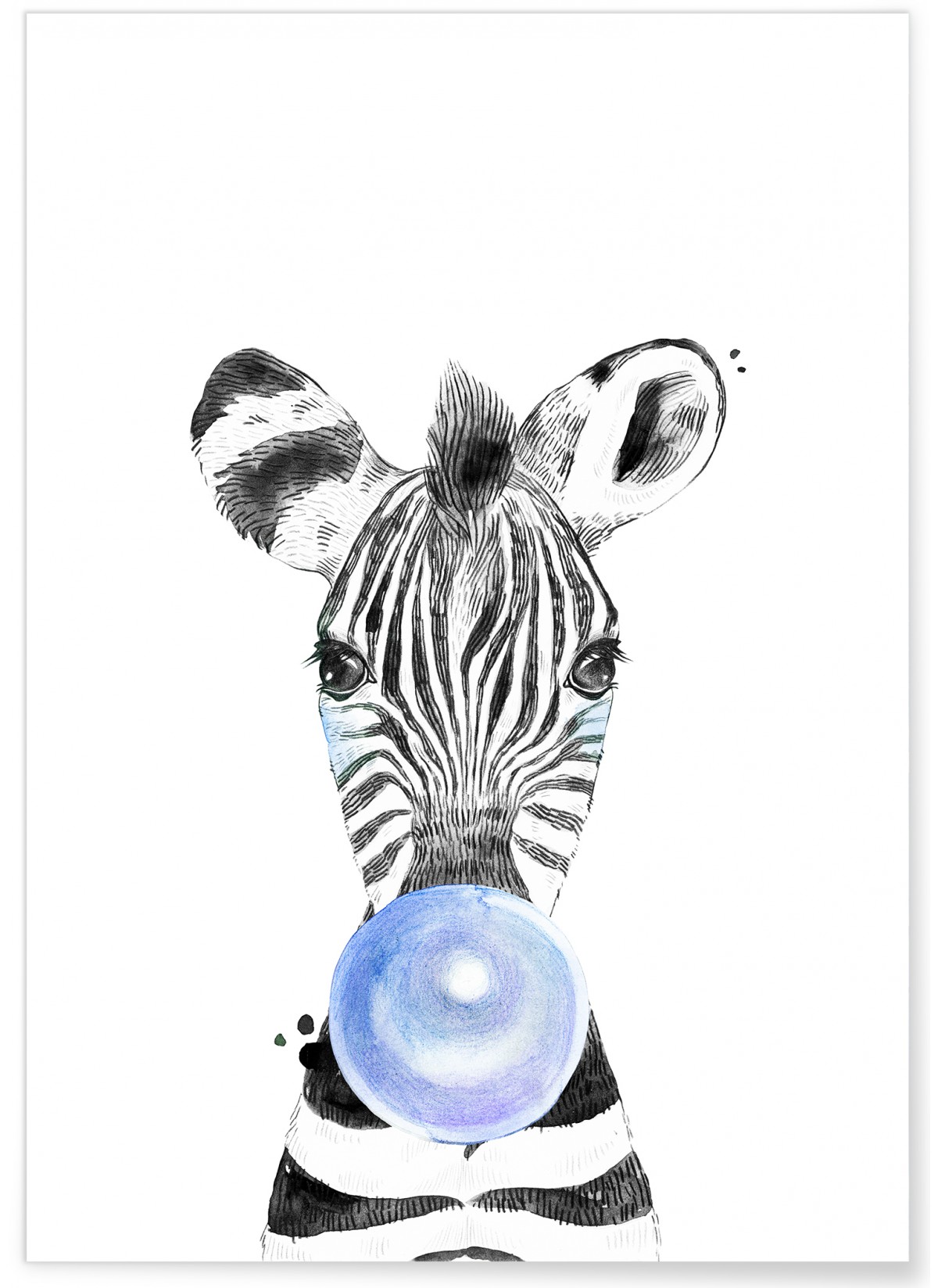 Poster Bulle de Zèbre bleue, L'AFFICHERIE