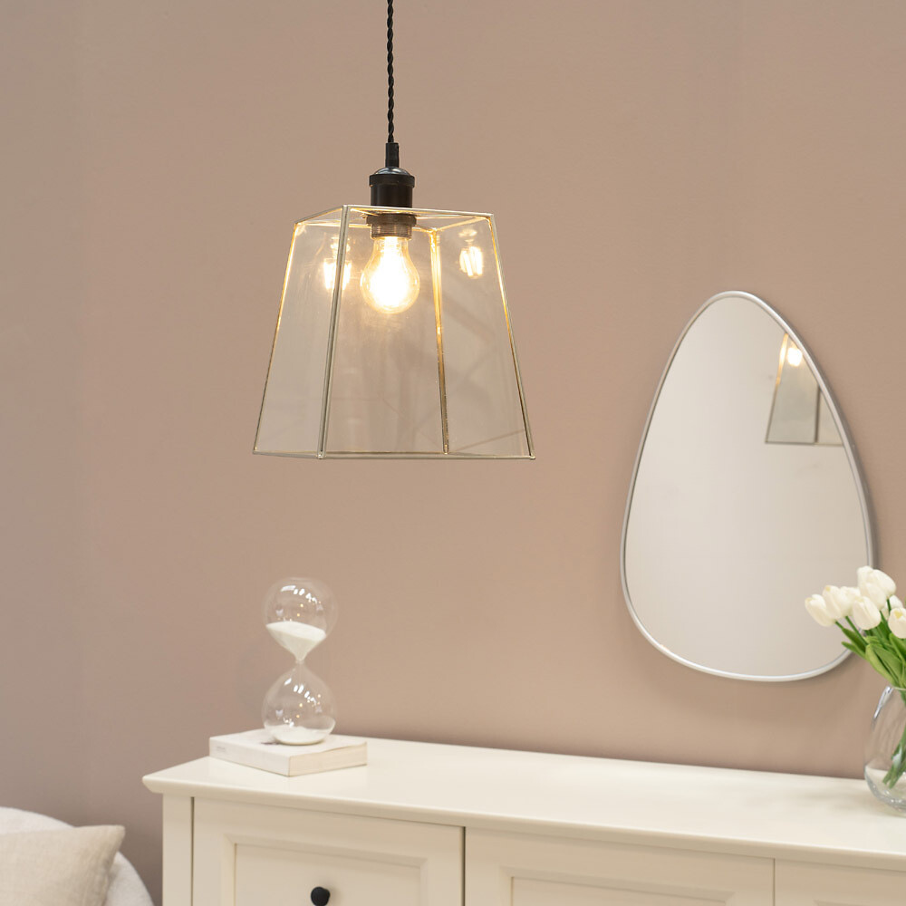Sylvia Glass Easy Fit Glass Lantern Ceiling Shade, SO'HOME