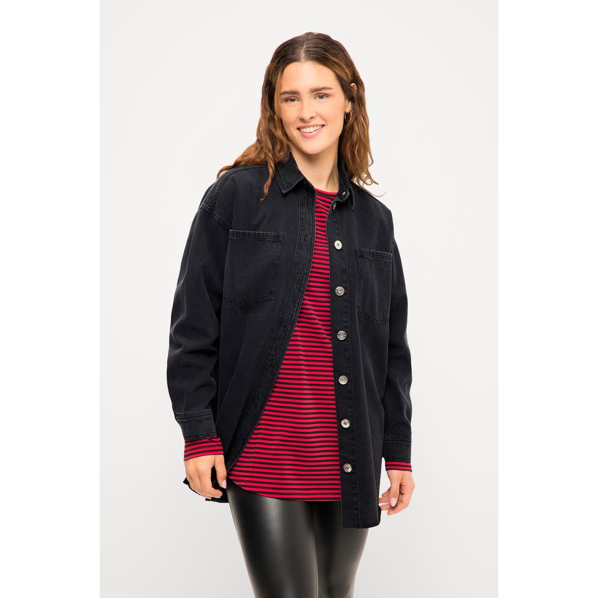 Veste en jean oversize noir top