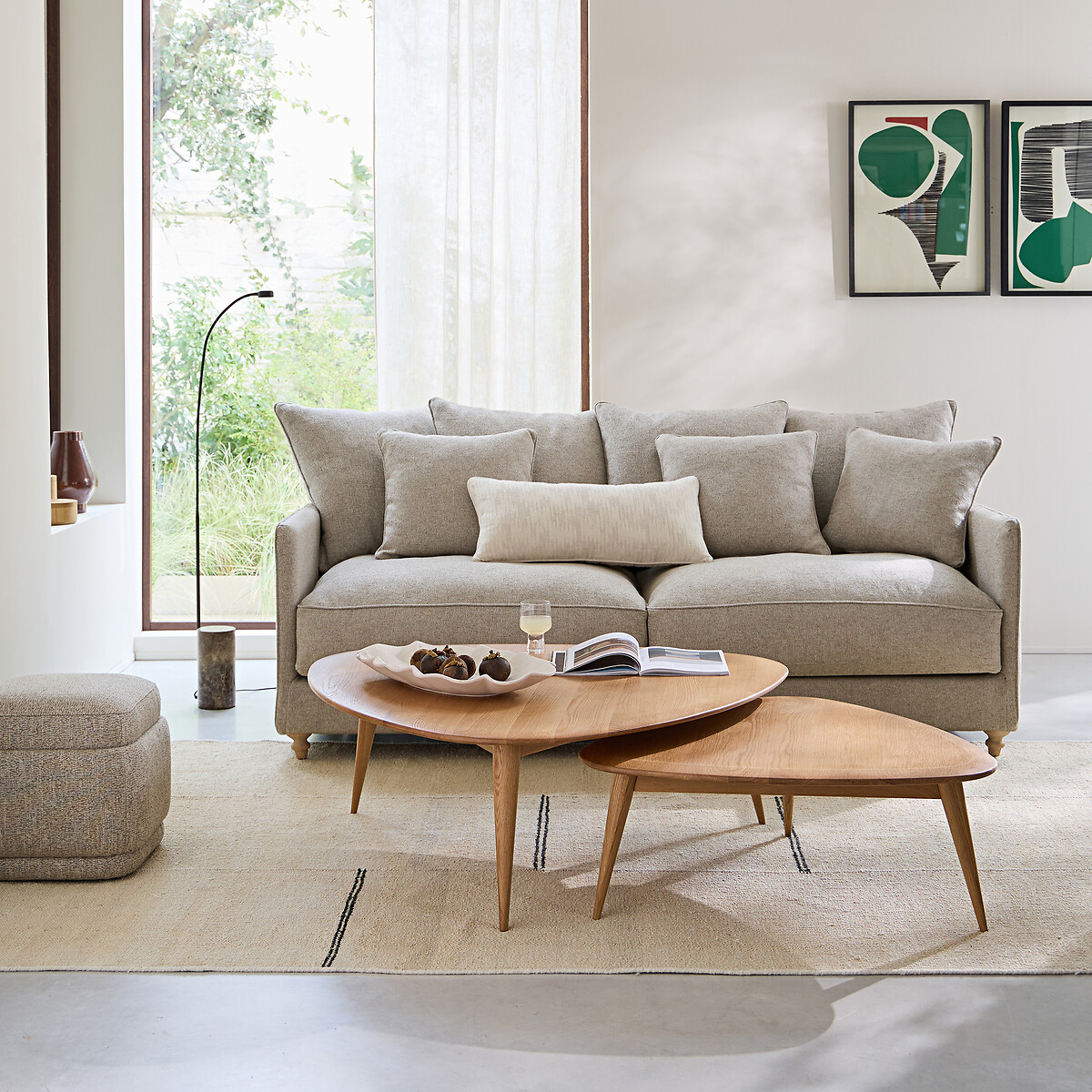 Couchtisch aus massiver eiche, grosses modell, théoleine natureicheholz Am.Pm