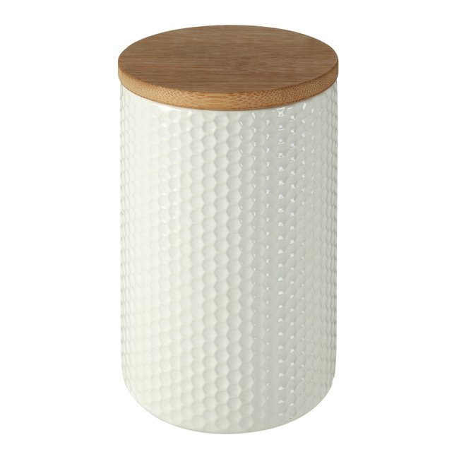 White Hex Canister, white, SO'HOME