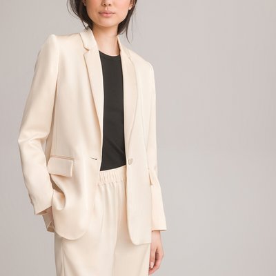 Satin Straight Fit Blazer LA REDOUTE COLLECTIONS