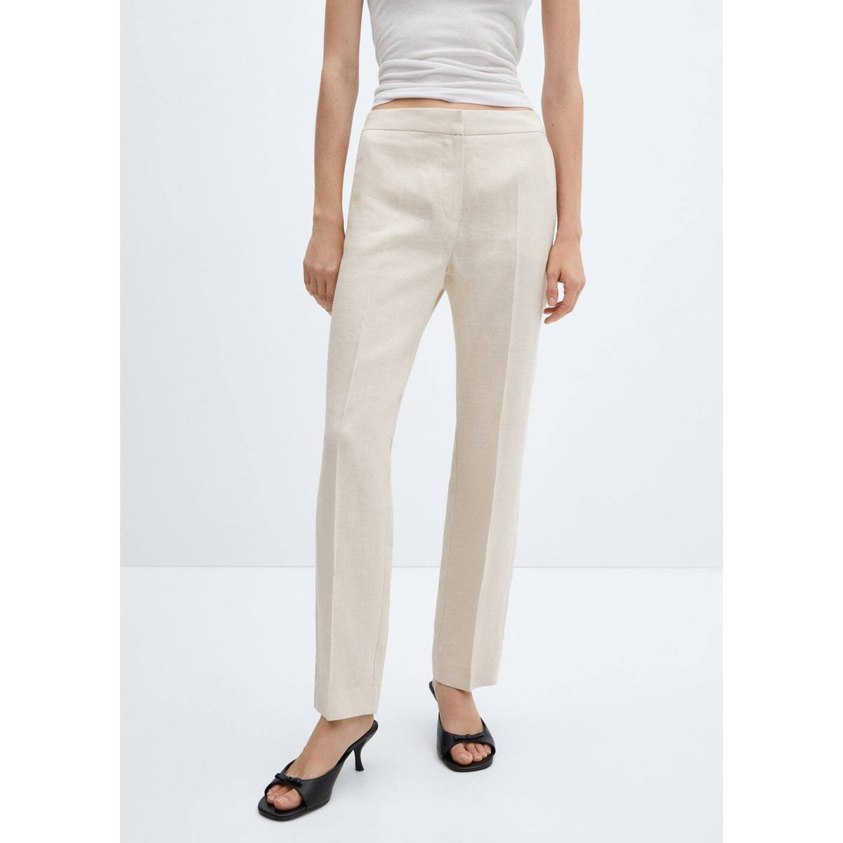 Pantalon en lin femme taille haute La Redoute