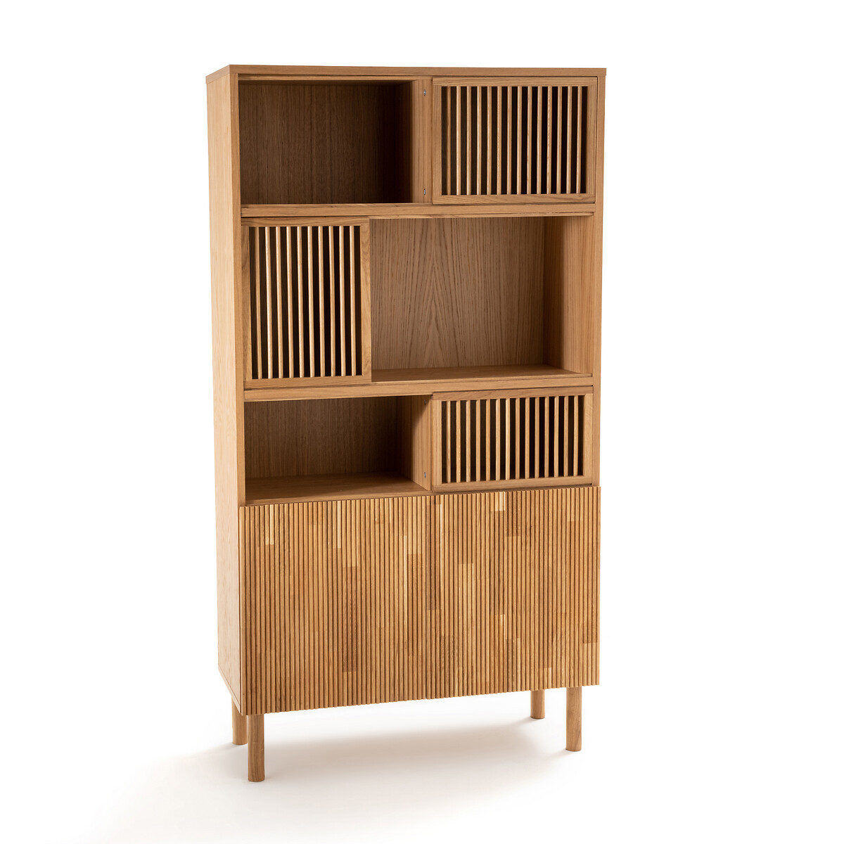 Product photograph of Bilbao Oak Storage Bookcase from La Redoute UK