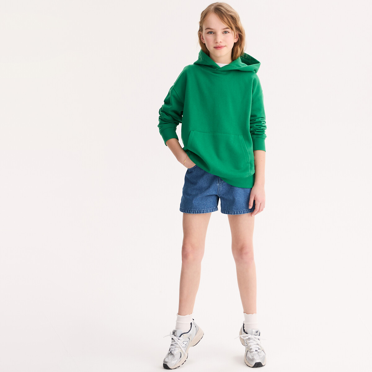 Sweat à capuche en molleton léger avec poche kangourou, LA REDOUTE COLLECTIONS