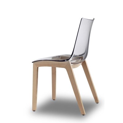 Chaise transparente design avec pieds bois - NATURAL ZEBRA SCAB DESIGN