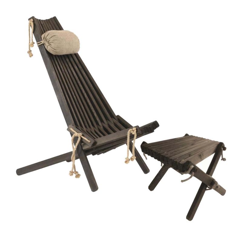 chilienne scandinave avec repose-pieds pin noir