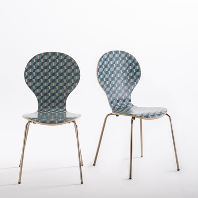 Set of 2 Watford Stackable Patterned Chairs LA REDOUTE INTERIEURS