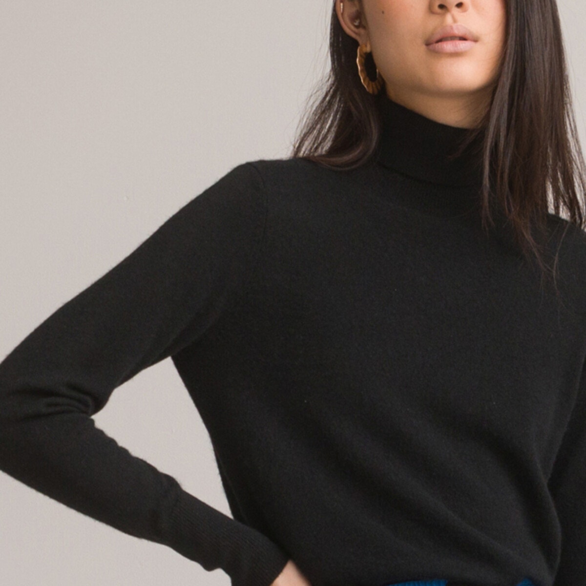 Col roulé clearance noir cachemire femme
