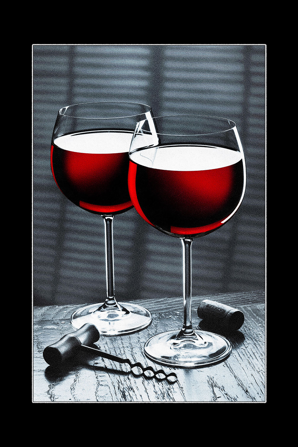 Tableau vin verres de vin rouge, HEXOA