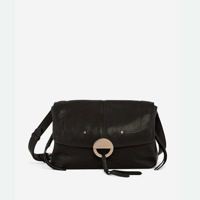 Leather crossbody bag, black, Vanessa Bruno | La Redoute