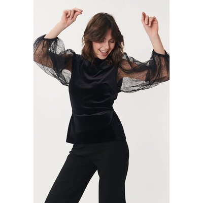 Mahaut Velour Blouse with Dotted Tulle Voile DERHY