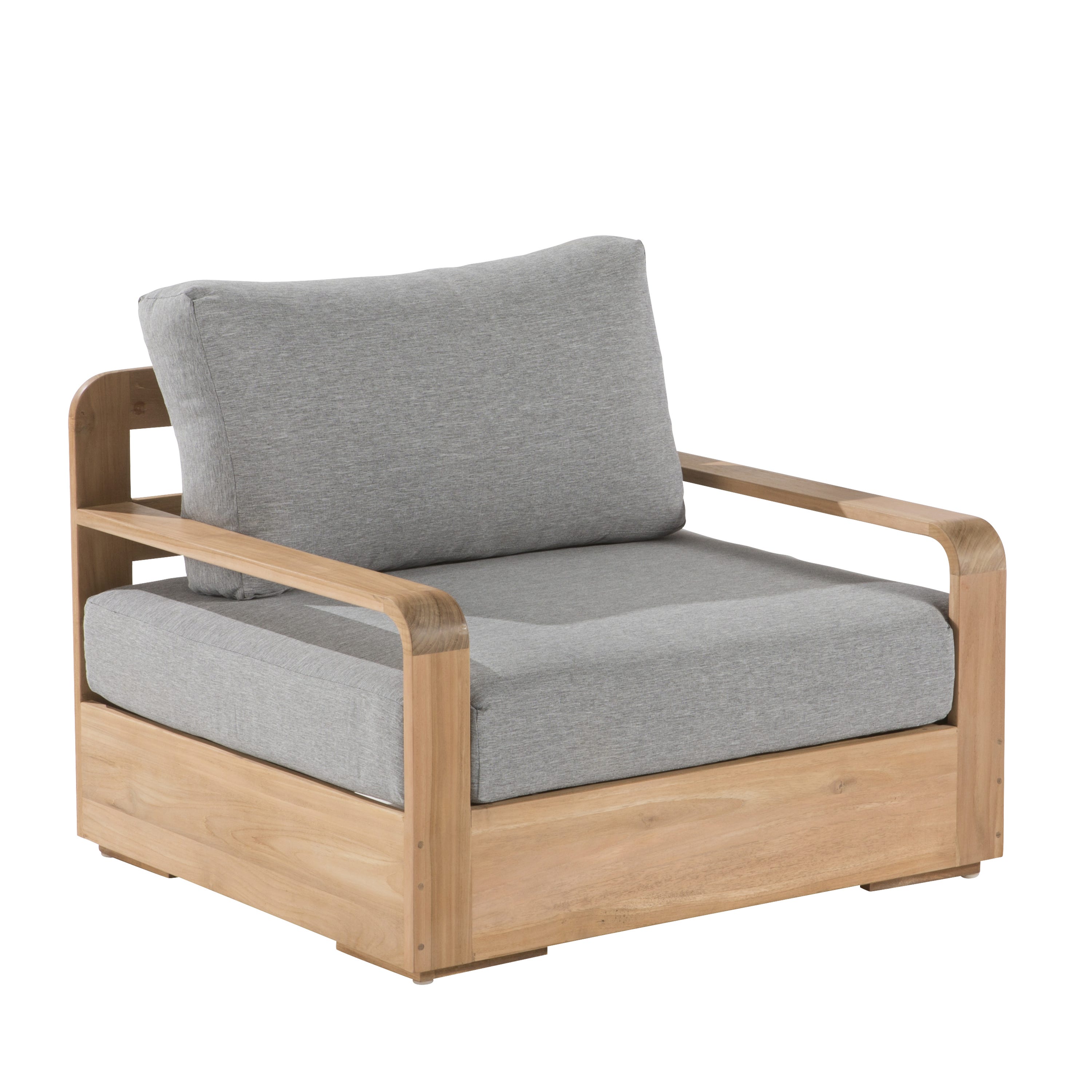 Fauteuil en teck avec coussin, BAELO, NATERIAL