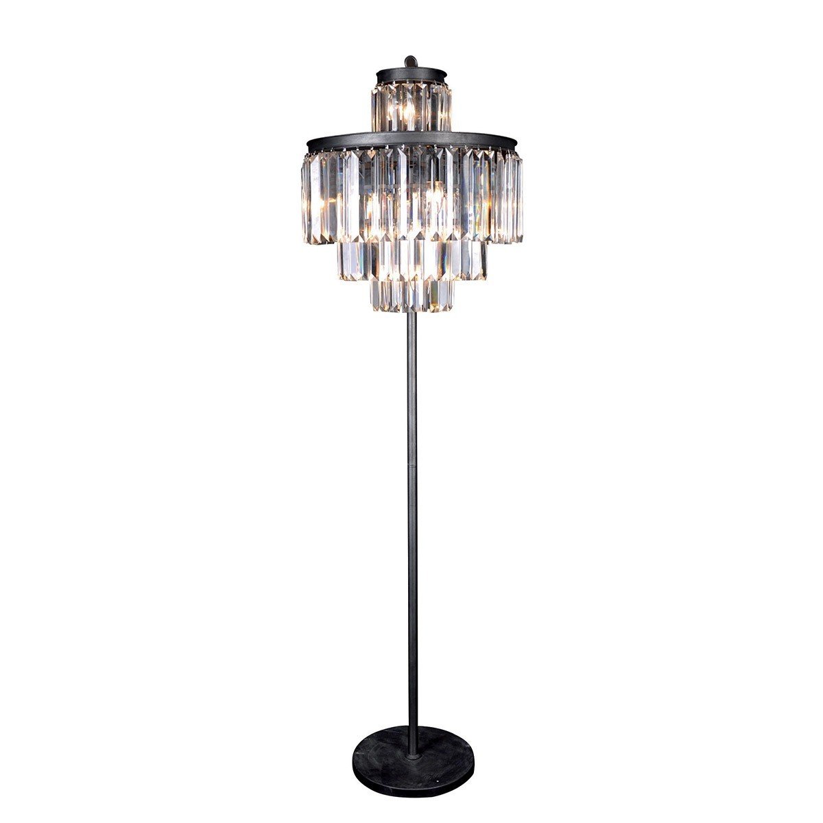 Lampadaire verre métal gris Fulgurant, SIGNATURE