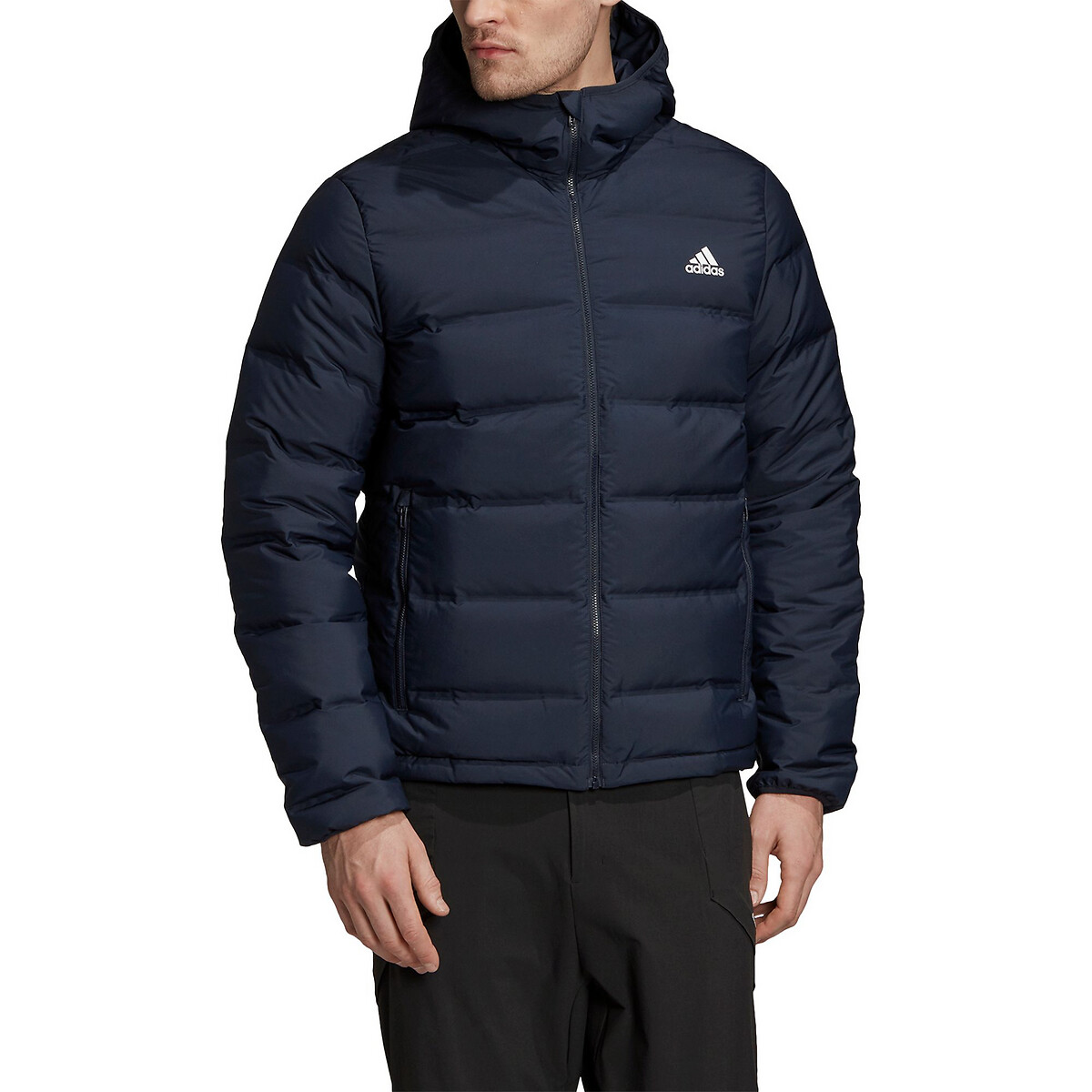 Helionic hooded puffer jacket , navy blue, Adidas Performance | La Redoute