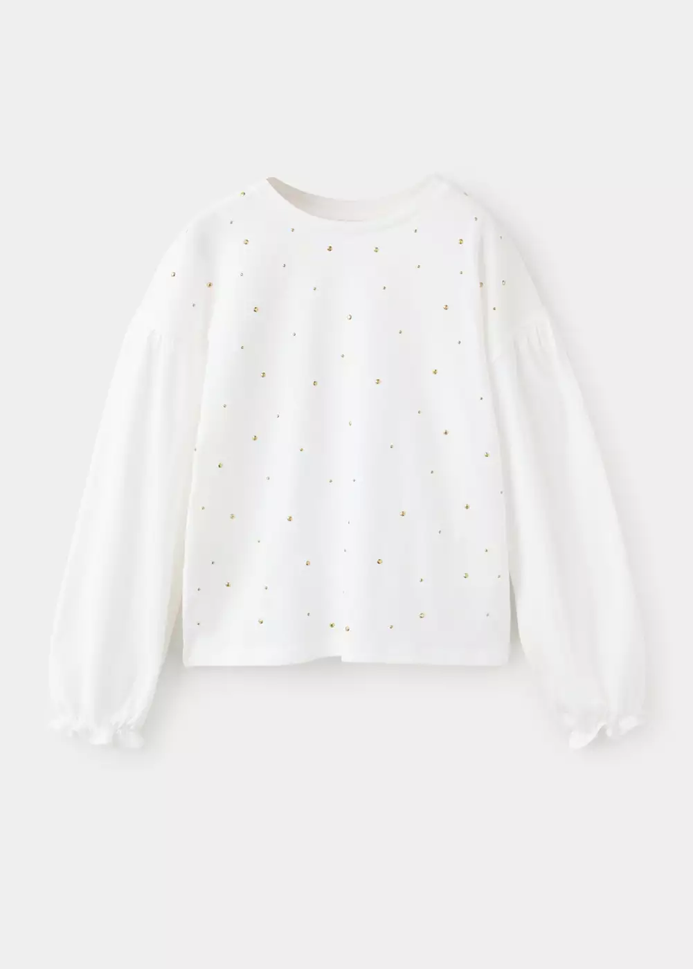 T-shirt à strass et manches bouffantes, MANGO KIDS