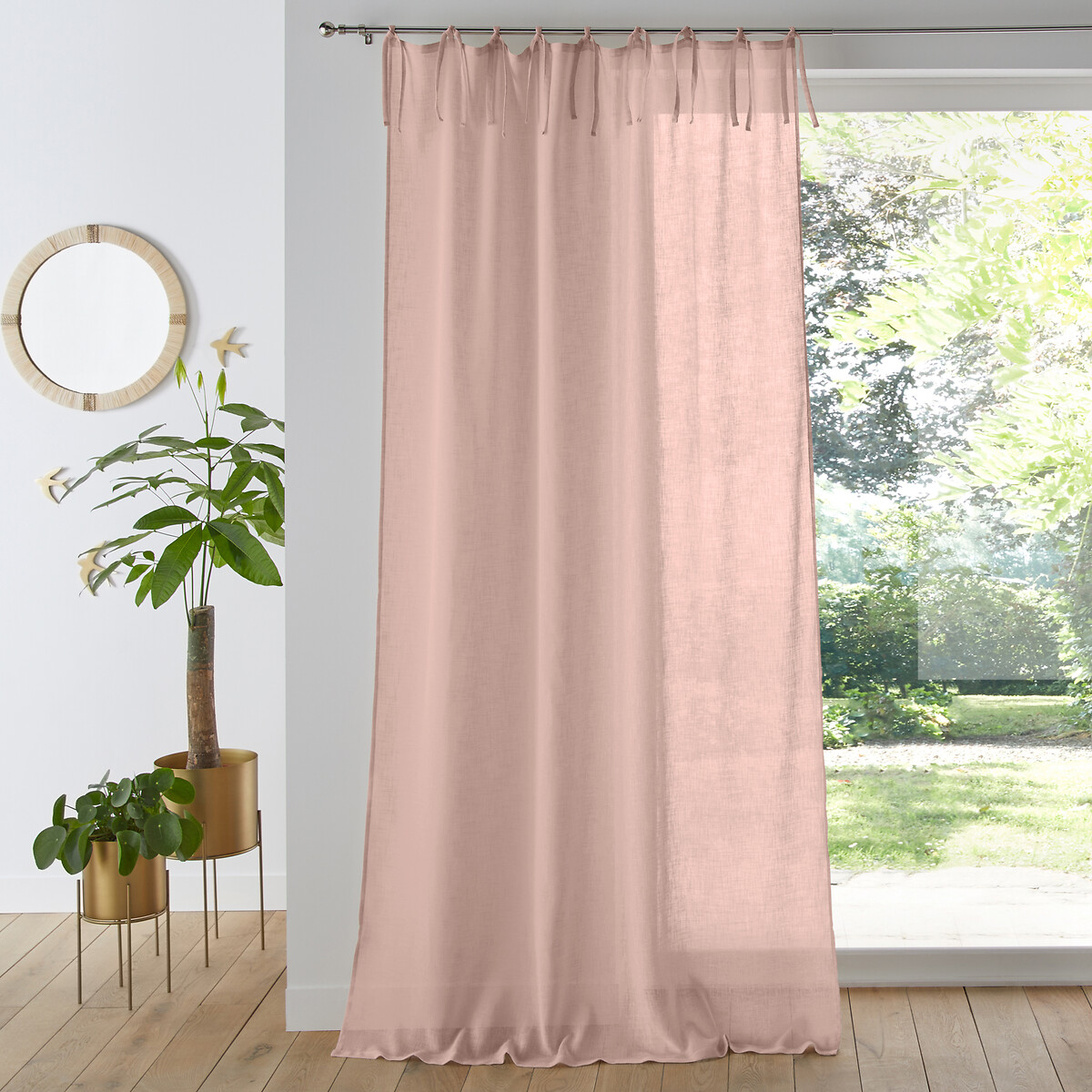 Pink voile curtains deals