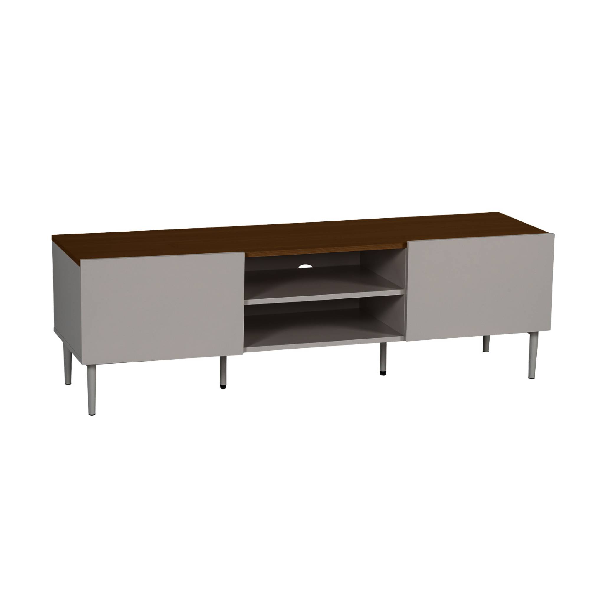 Meuble TV décor bois piétement métal 2 portes 140cm ASHTON, SWEEEK