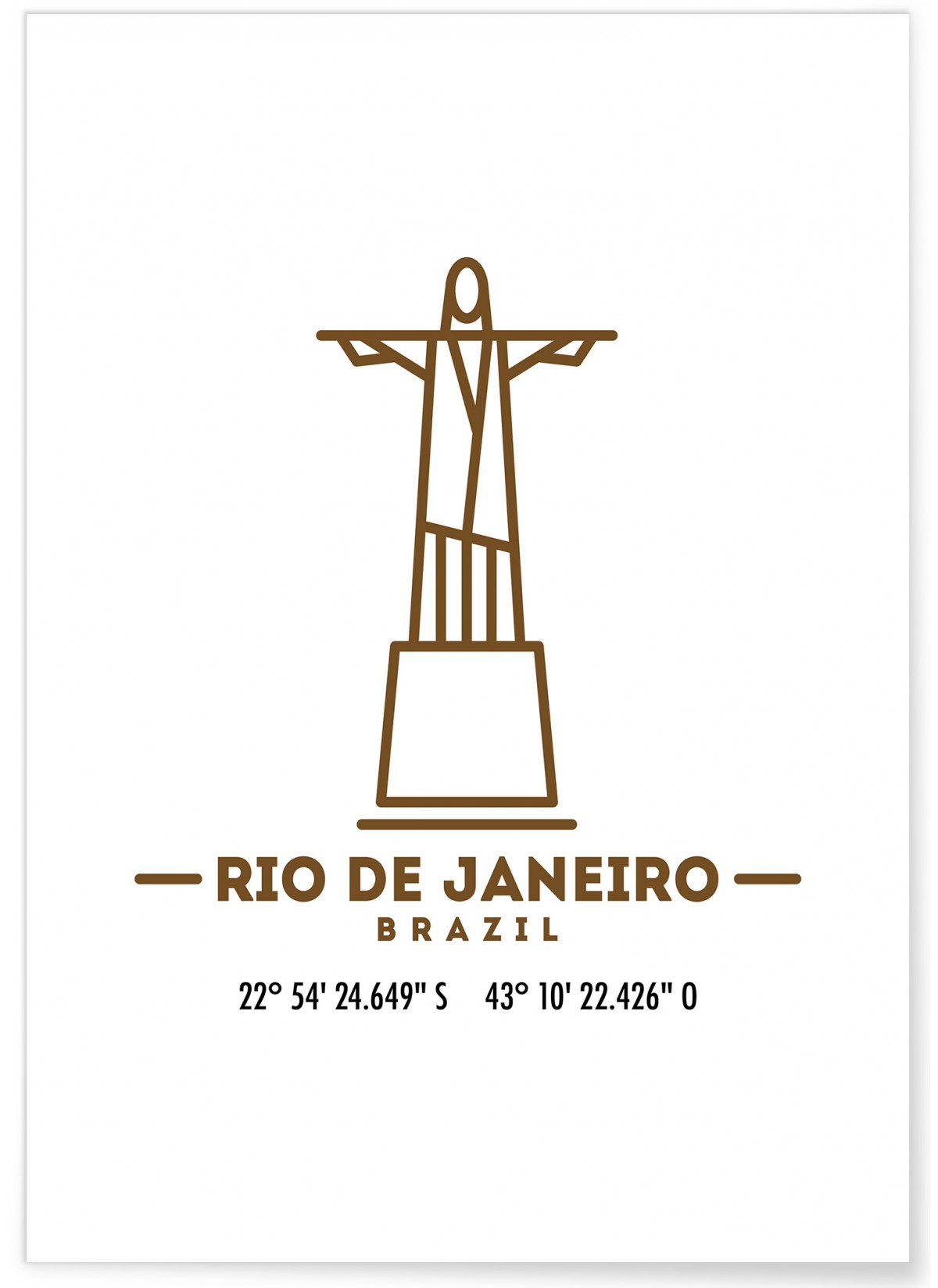 Poster Coordonnées Rio de Janeiro, L'AFFICHERIE