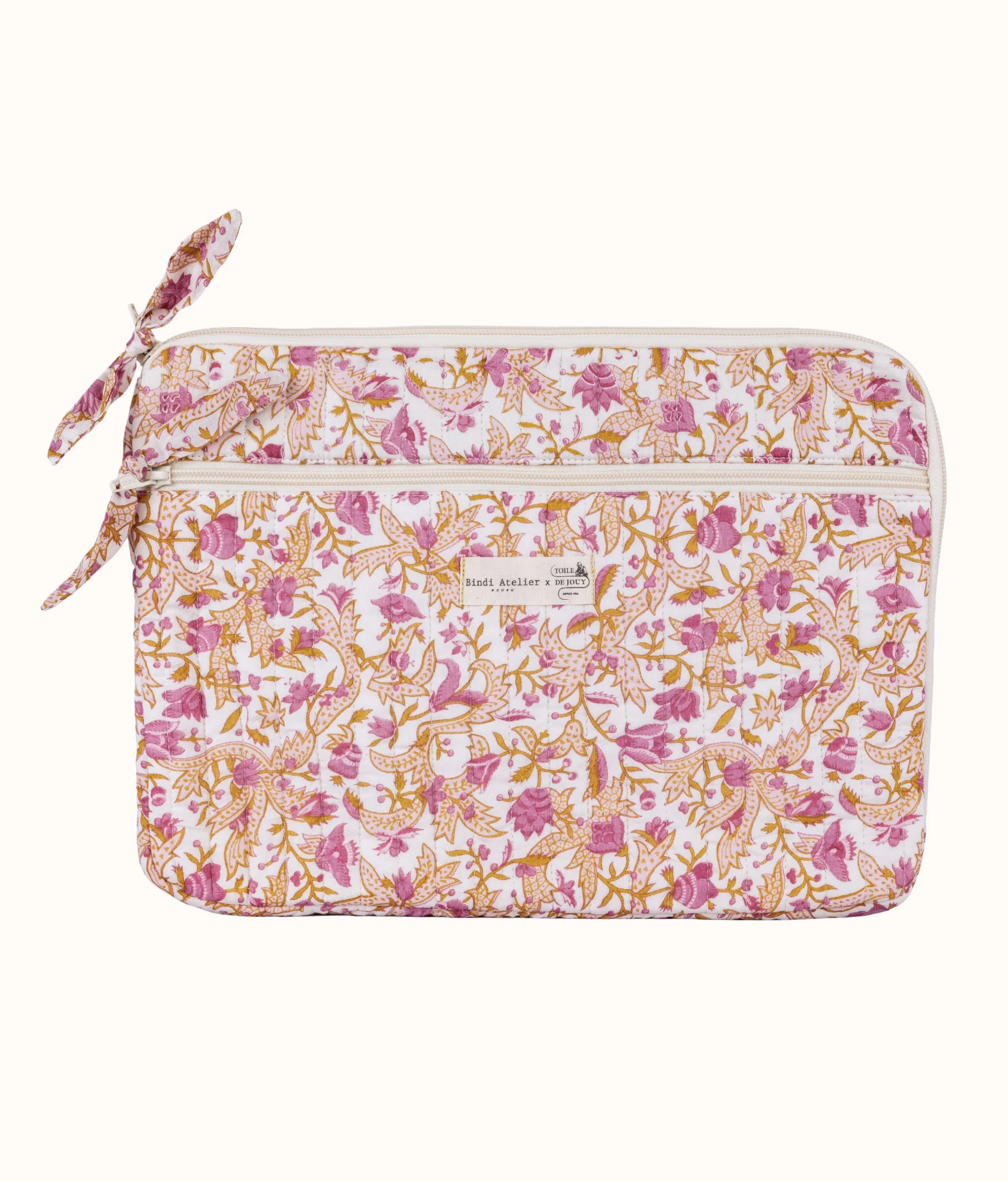 Pochette d'ordinateur Toile de Jouy depuis 1760 - Forest, BINDI ATELIER