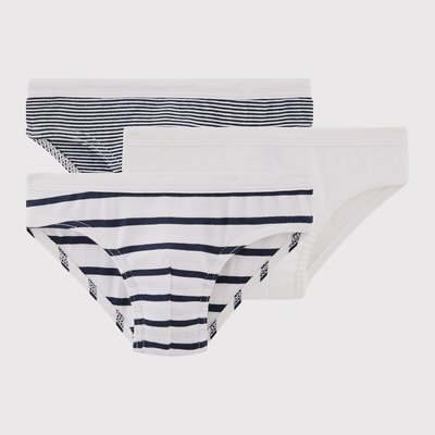 Pack of 3 Briefs in Organic Cotton, 3-12 Years PETIT BATEAU