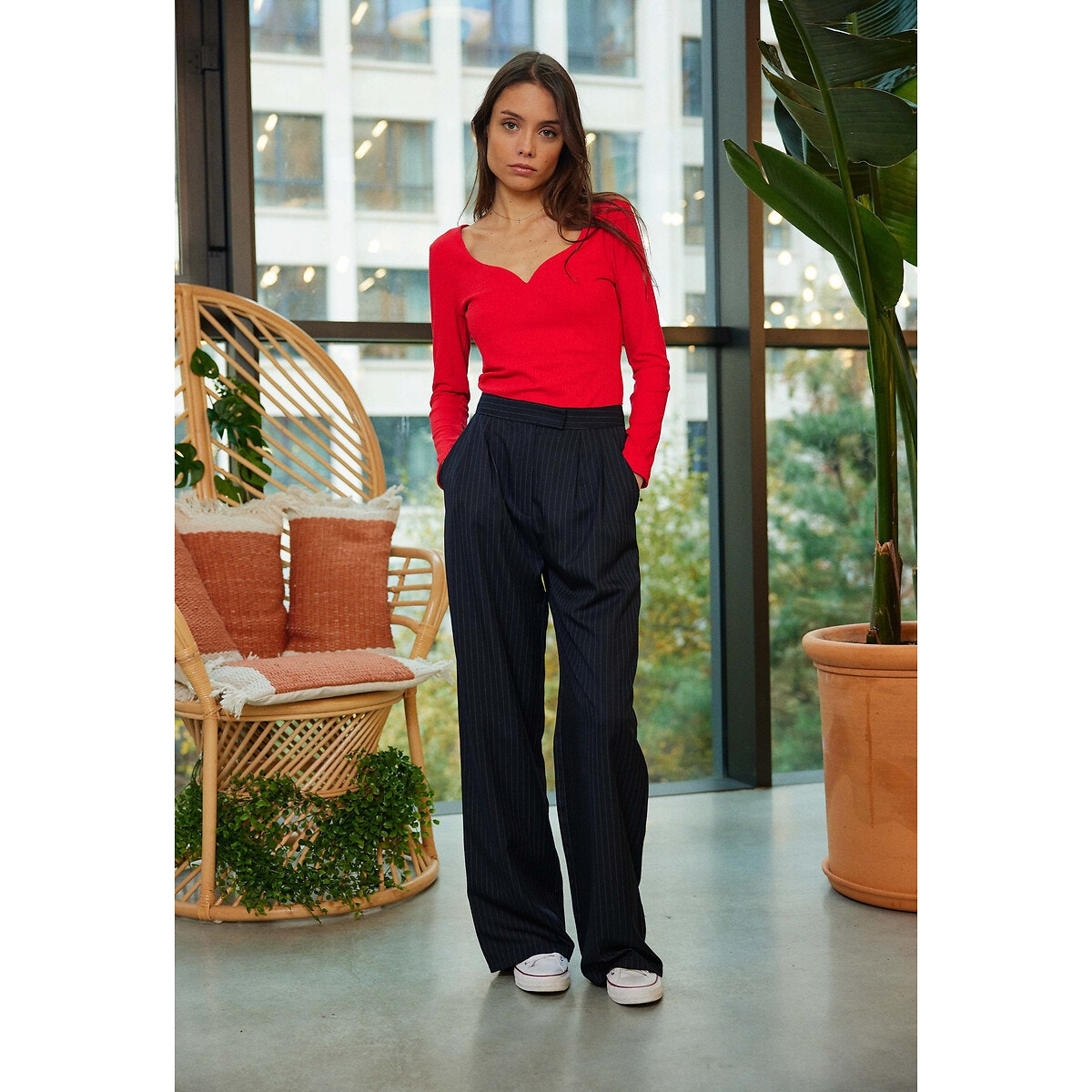 Pantalon taille shop haute marin