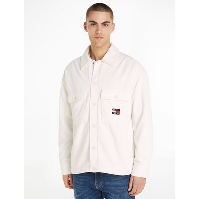 Embroidered Badge Logo Shacket in Cotton Corduroy TOMMY JEANS
