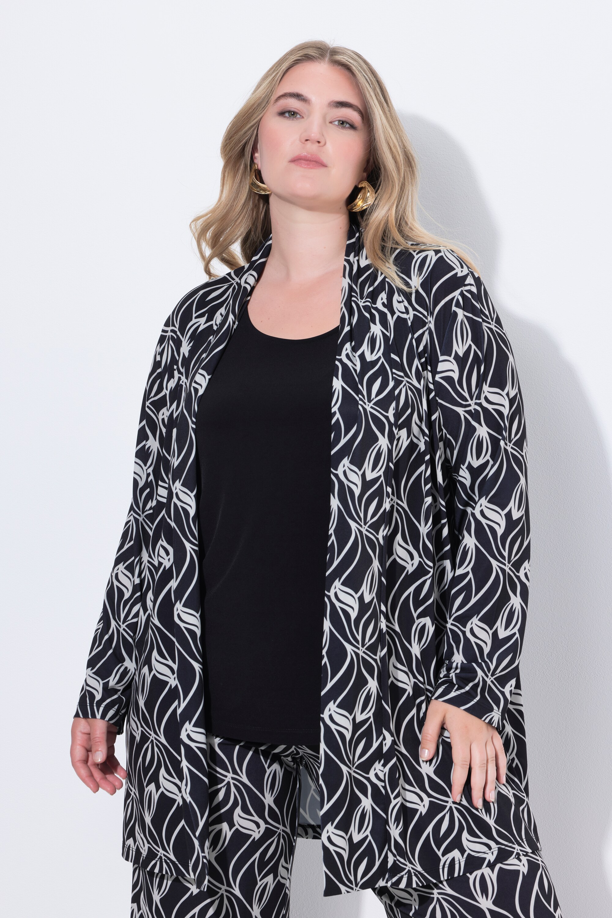 Veste en jersey à col châle, coupe évasée, ULLA POPKEN