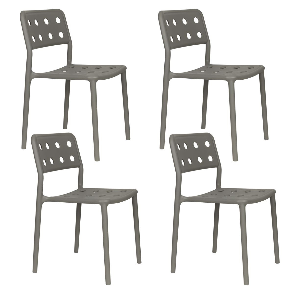 Chaise de jardin empilable (lot de 4), BOITE A DESIGN